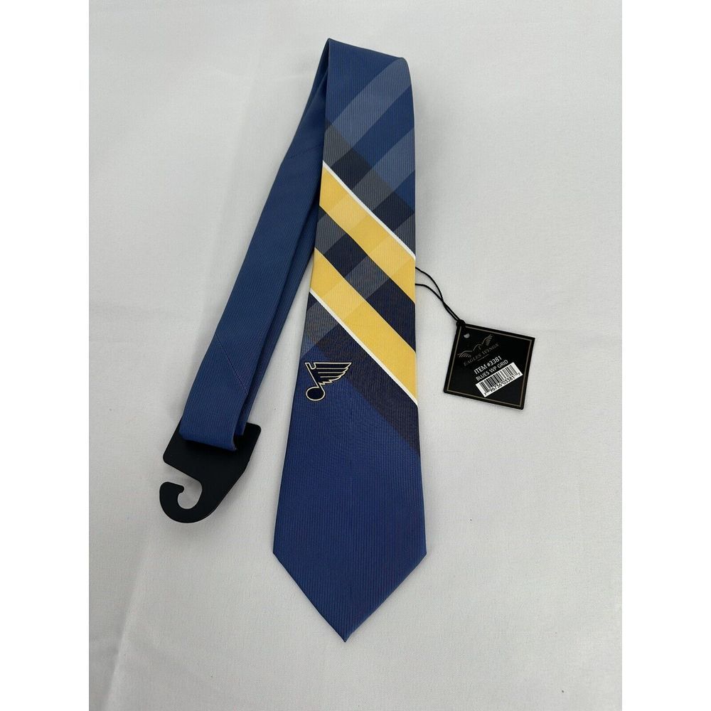 NHL Men's Necktie Tie Polyester St. Louis‎ Blues Hockey Logo Stripe 56"